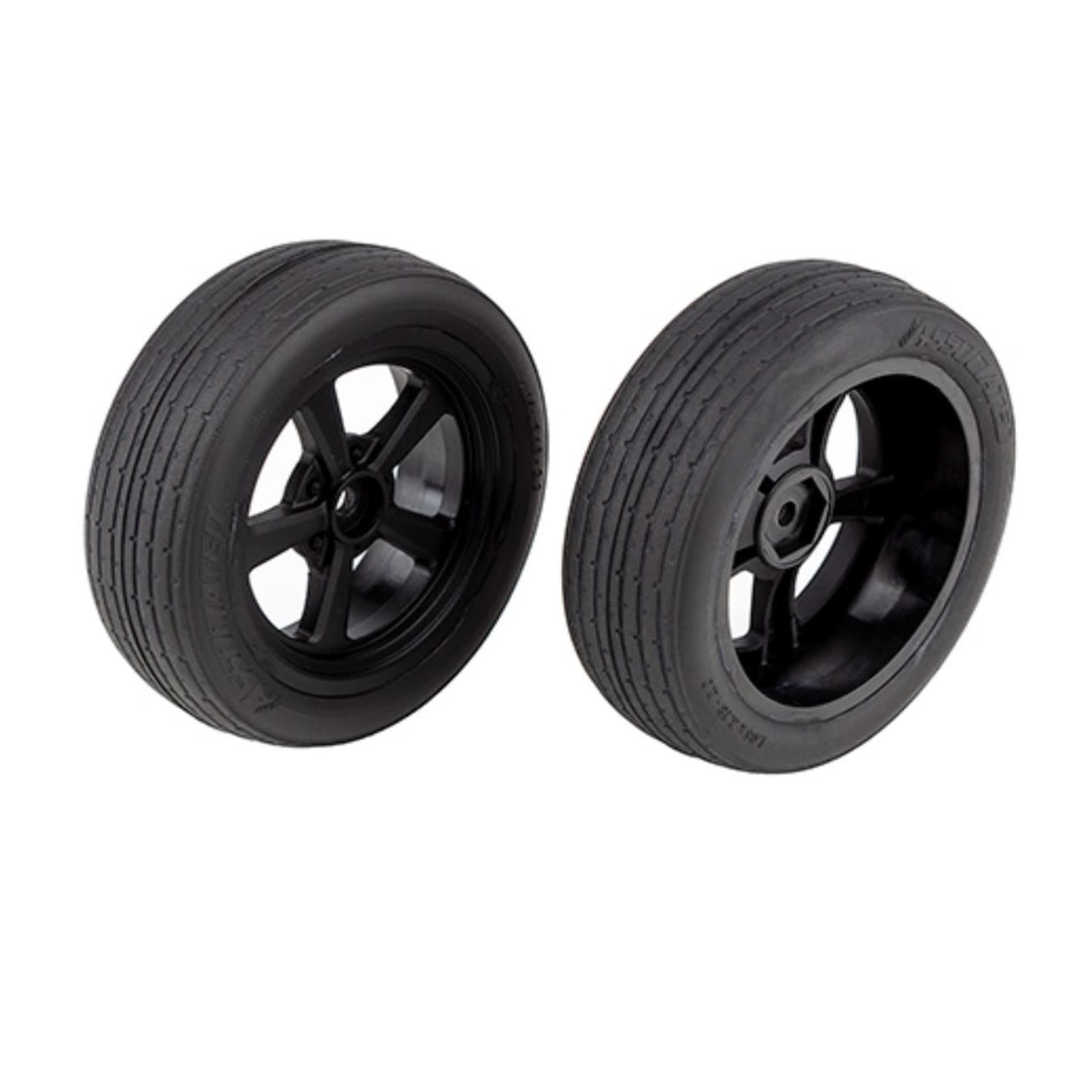 Team Associated DR10 Front Wheels and Drag Tires, mounted (2)