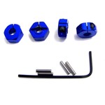 Hot Racing Blue Aluminum Locking 12mm Wheels Hex Kit