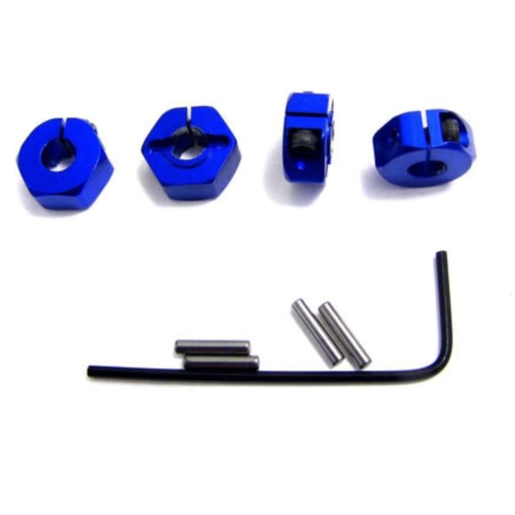 Hot Racing Blue Aluminum Locking 12mm Wheels Hex Kit