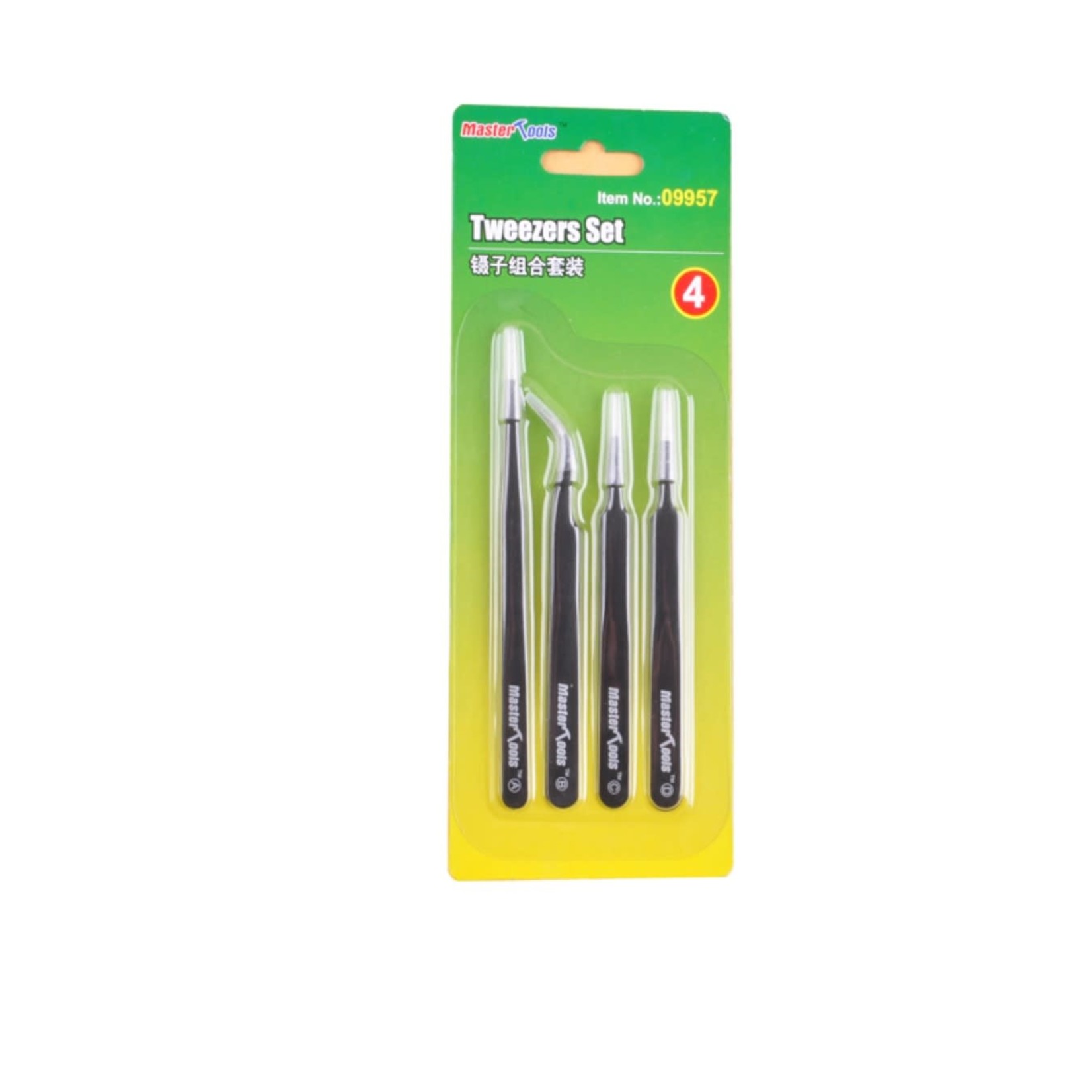 Master Tools Tweezer Set 4pc