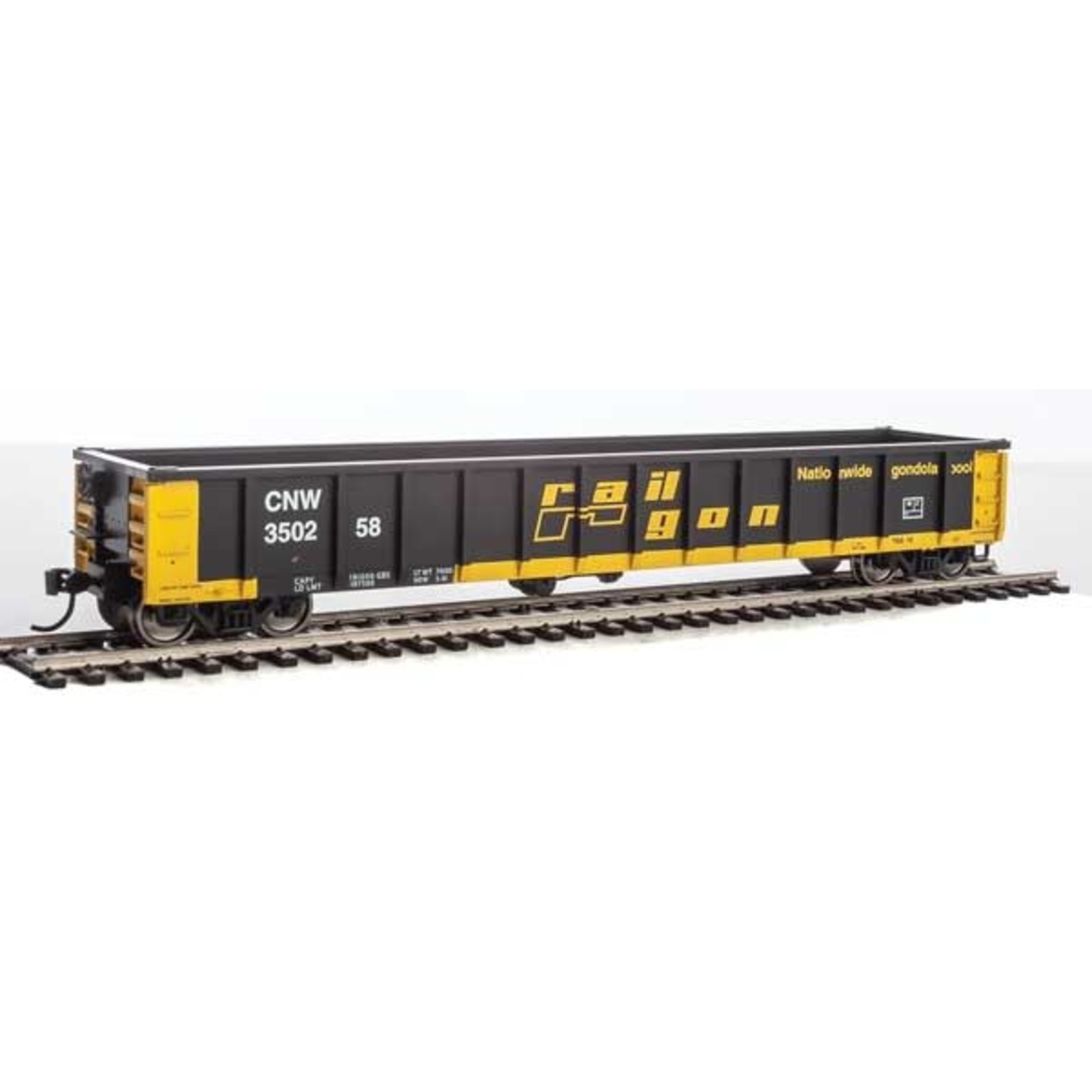 Walthers Mainline 53' Railgon  Chicago & North Western patch; blk, yel