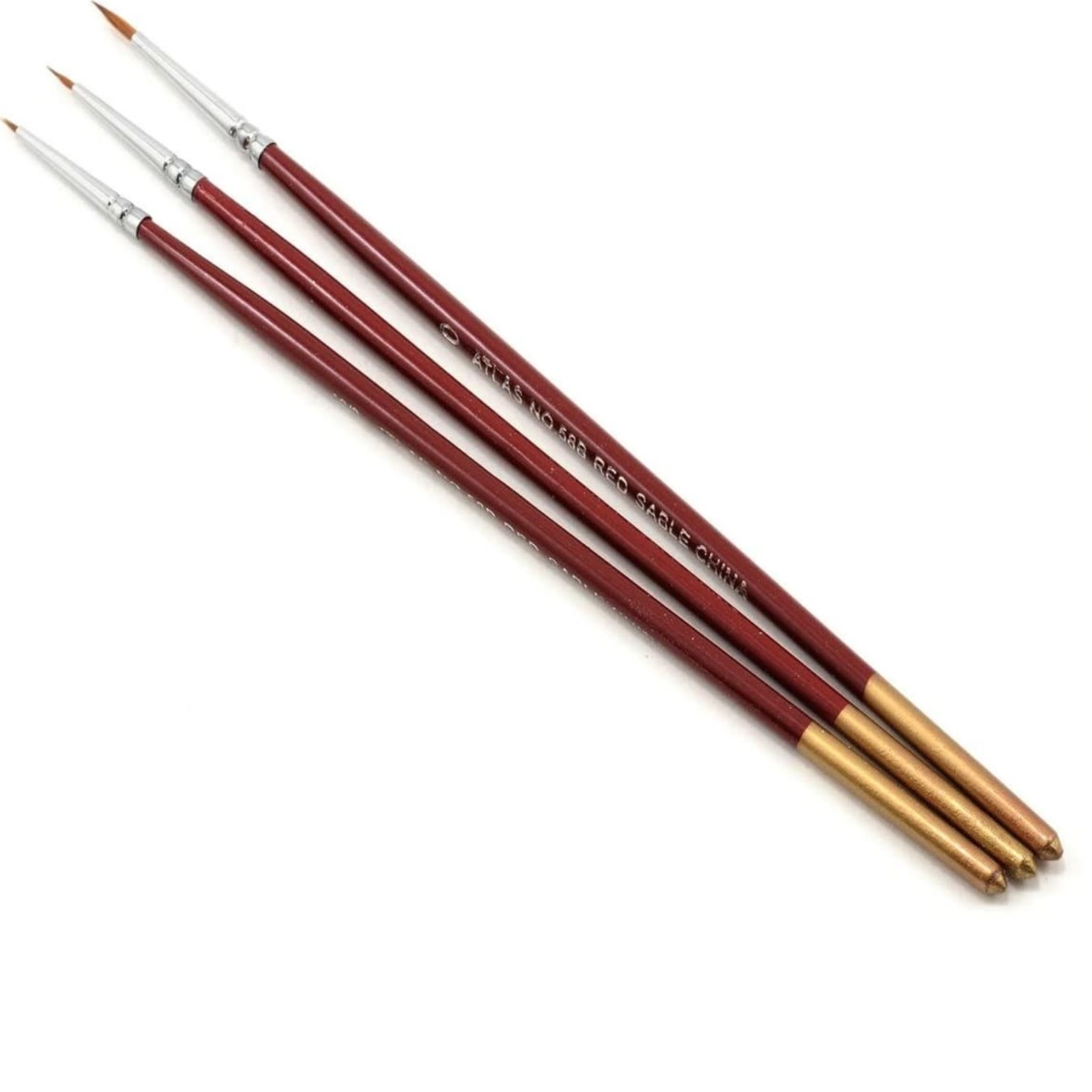 Atlas Brush Company Red Sable Detail Brush Set (3pc)