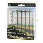 Woodland Scenics HO Wired Poles Single Crossbar