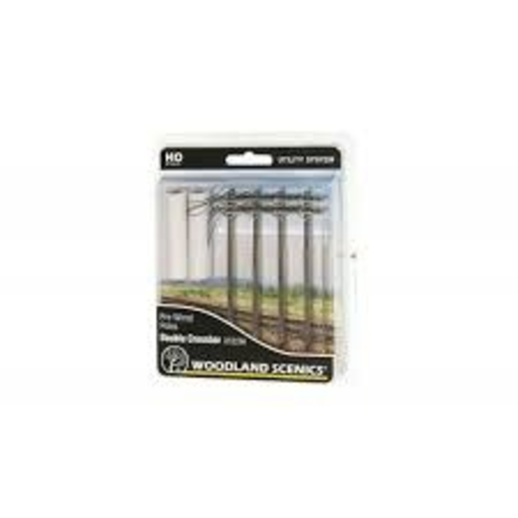 Woodland Scenics HO Wired Poles Double Crossbar