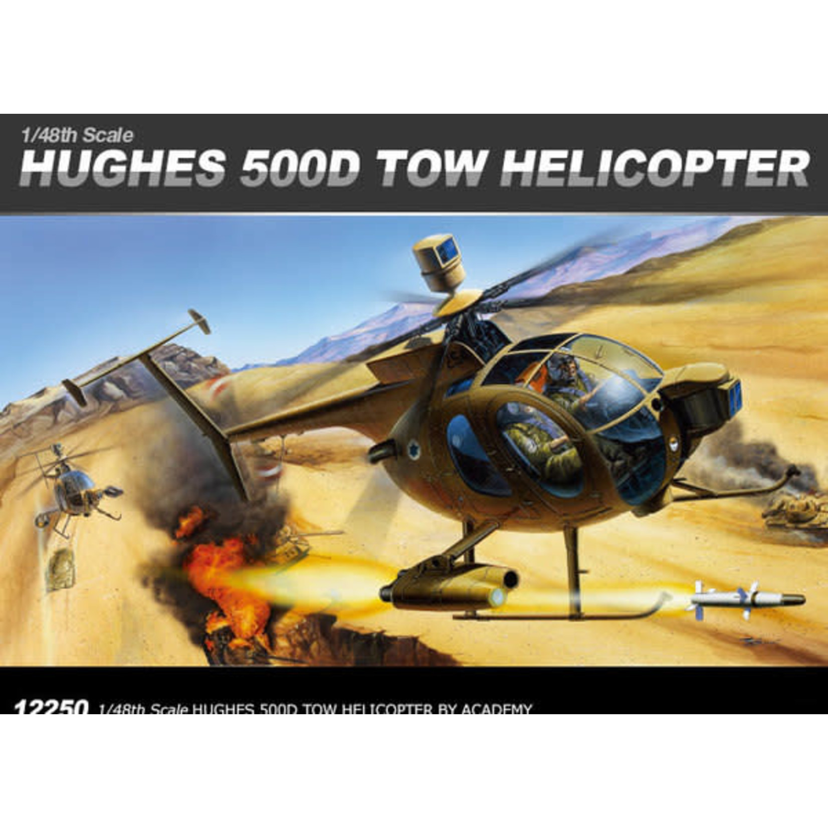 Academy 1/48 Hughes 500D Tow Helicopter Kit