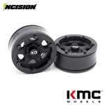 Vanquish RC 1.9 Incision KMC KM233 Bead-Lock Wheel Black Plastic (2)