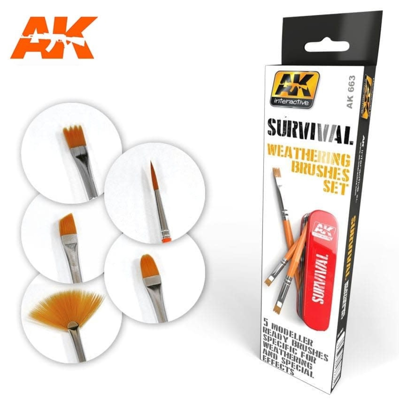 AK Interactive Survival Weathering Brush Set