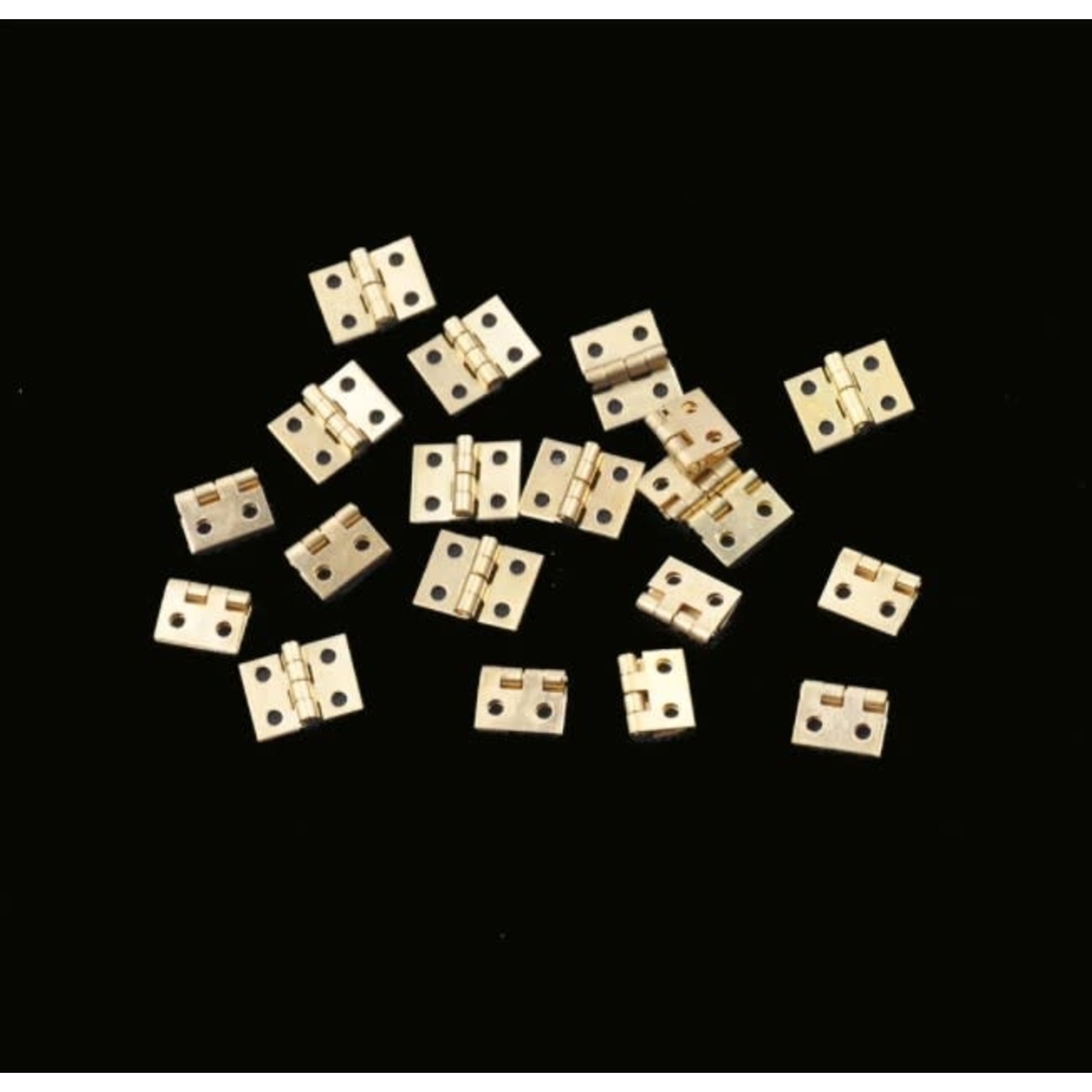 Paris Junction Hobbies 10pc Brass Hinges (approx. 8mm x 10mm) with Nails