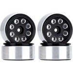 Hobby Details 1.0 SCX24 CNC Aluminum Flower Eight-holes Beadlock Wheels 4pcs/set Black