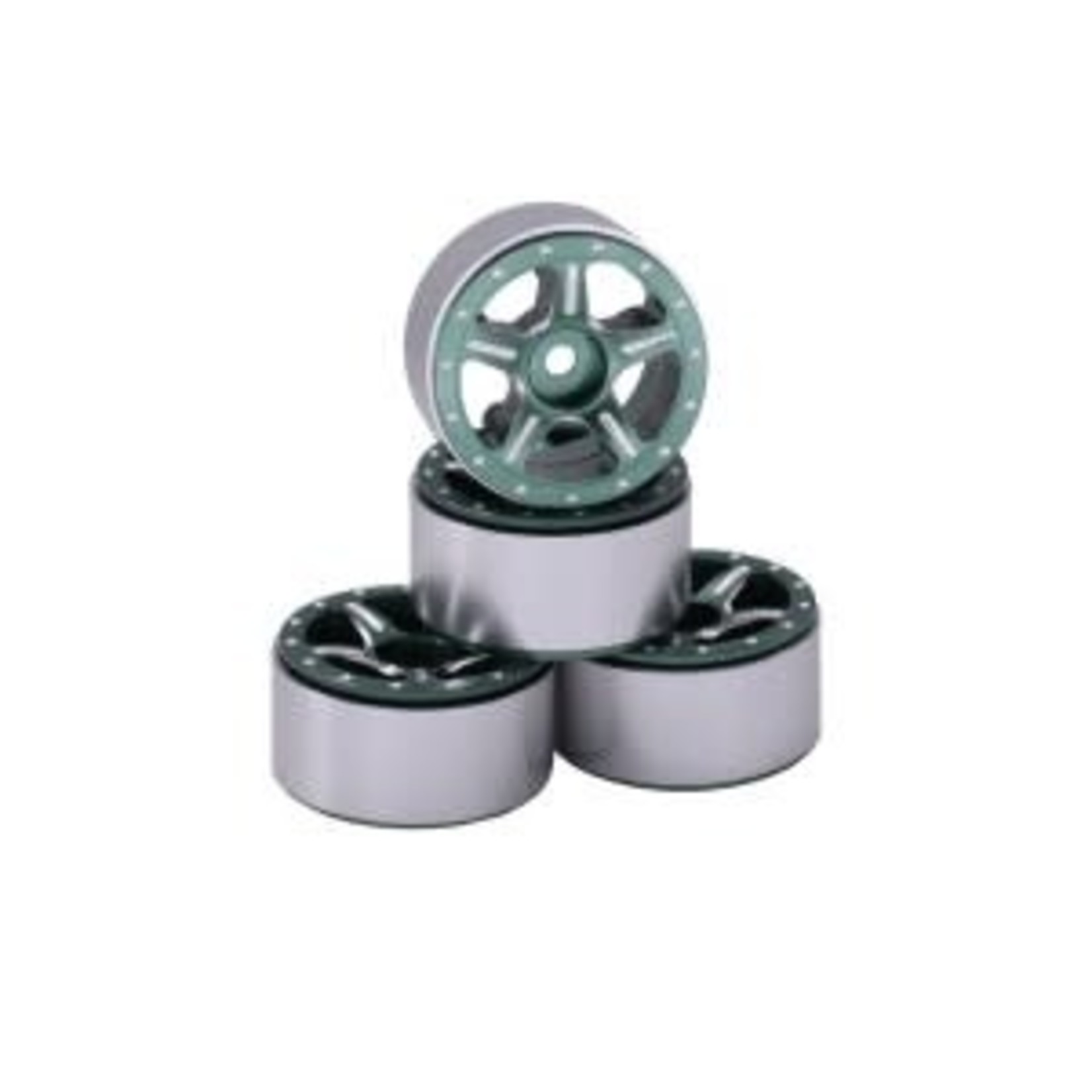 Hobby Details 1.0 SCX24 CNC Aluminum Starfish- Pro Beadlock Wheels 4pcs/set Green