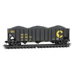 Micro Trains N 100-Ton 3-Bay Ribside Open Hopper w/Coal Load  CSX #833912