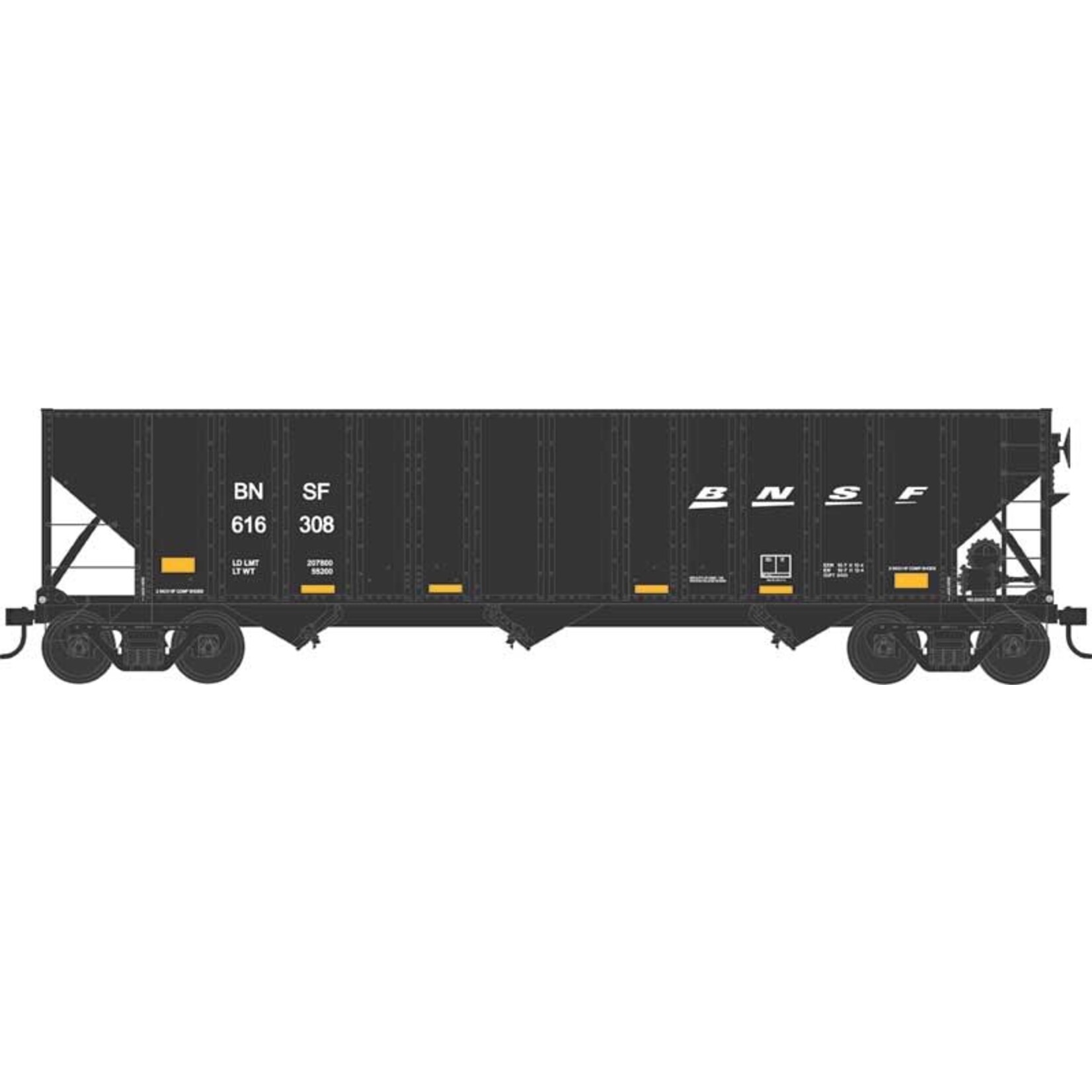 Bowser Trains HO 100-Ton 3-Bay Hopper BNSF #616308