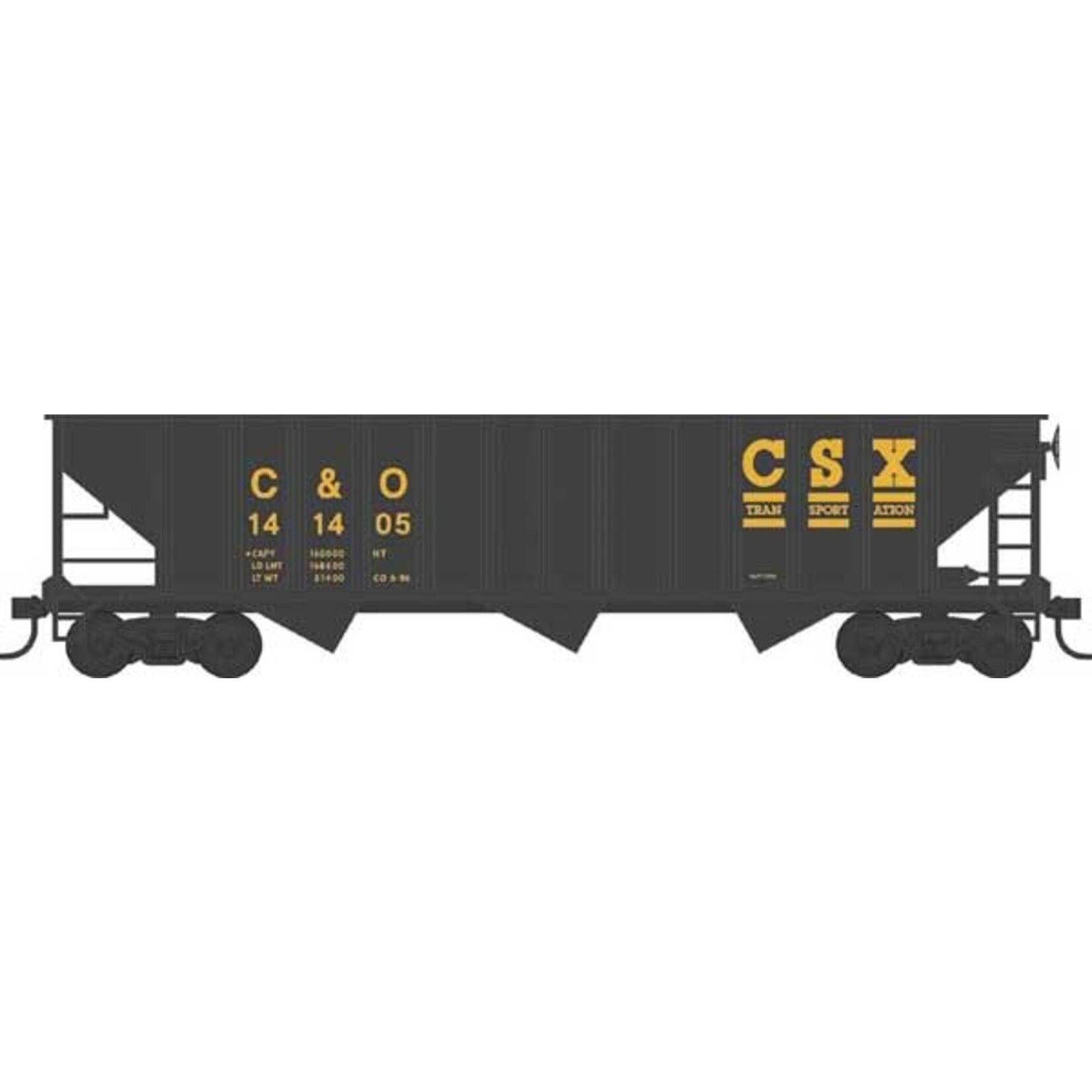 Bowser Trains HO 70-Ton 12 Panel Hopper C&O #141444