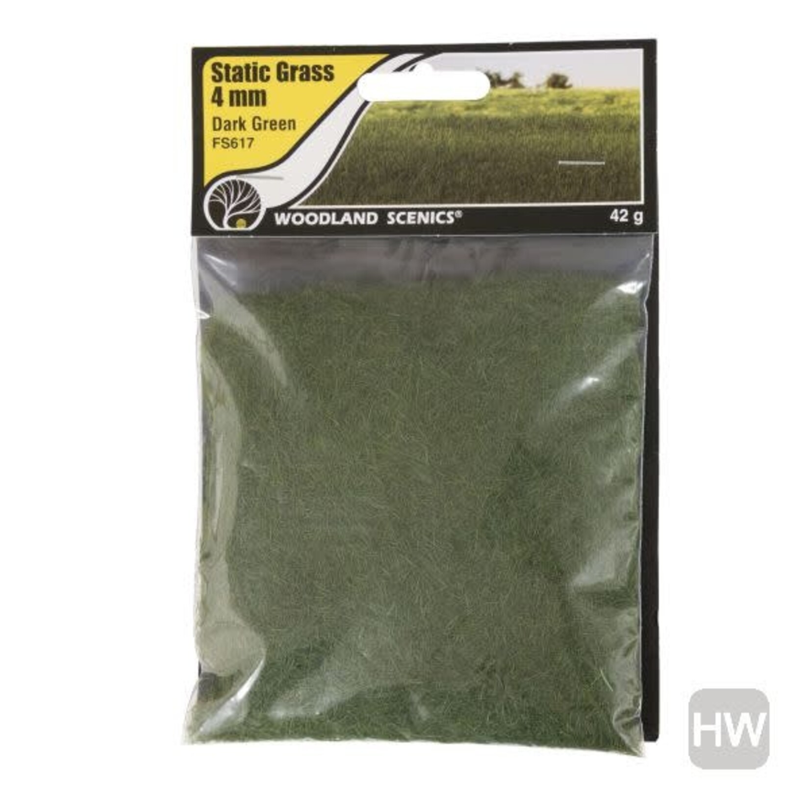 Woodland Scenics Static Grass, Dark Green 12mm