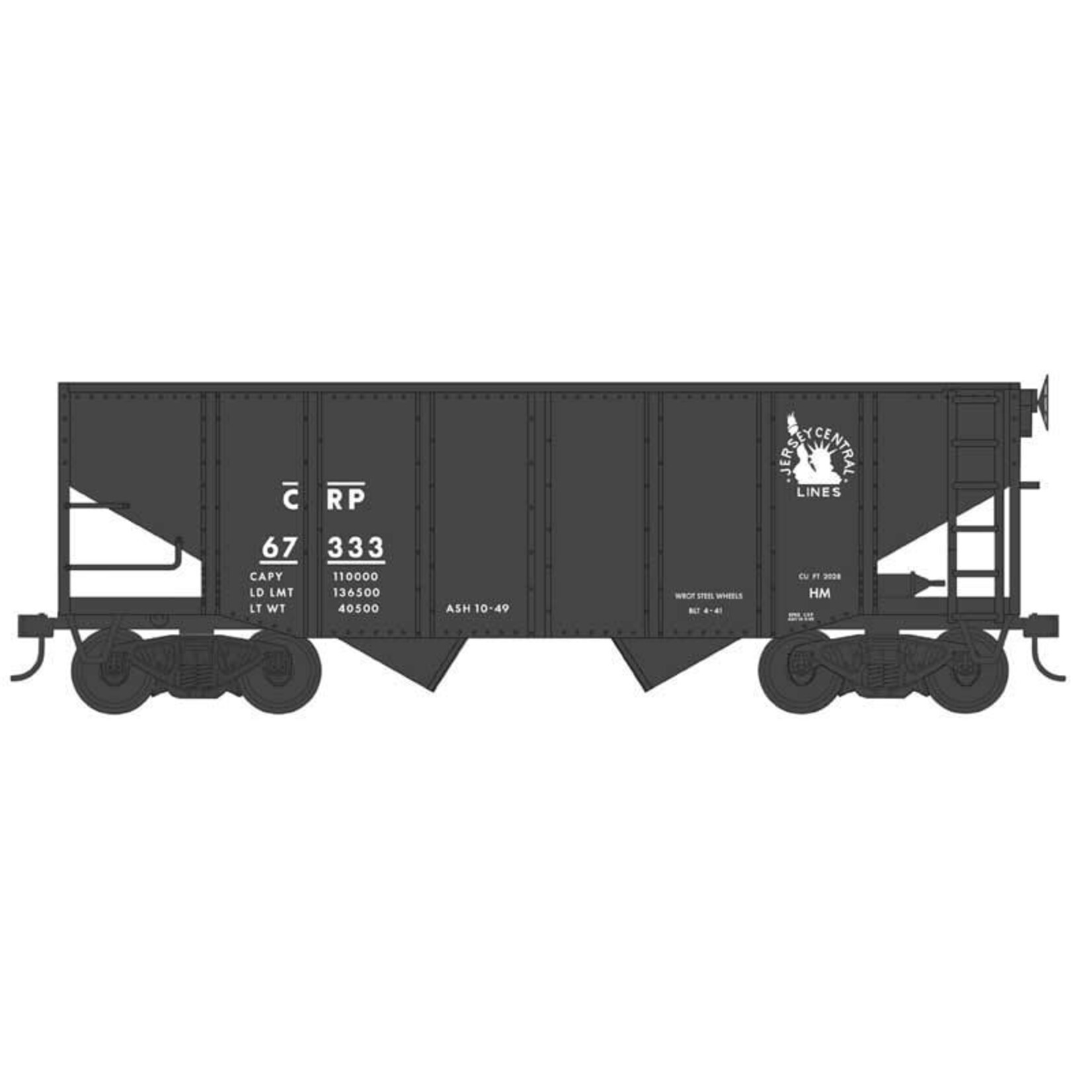 Bowser Trains HO 55-Ton Fishbelly Hopper CRPenn #67333