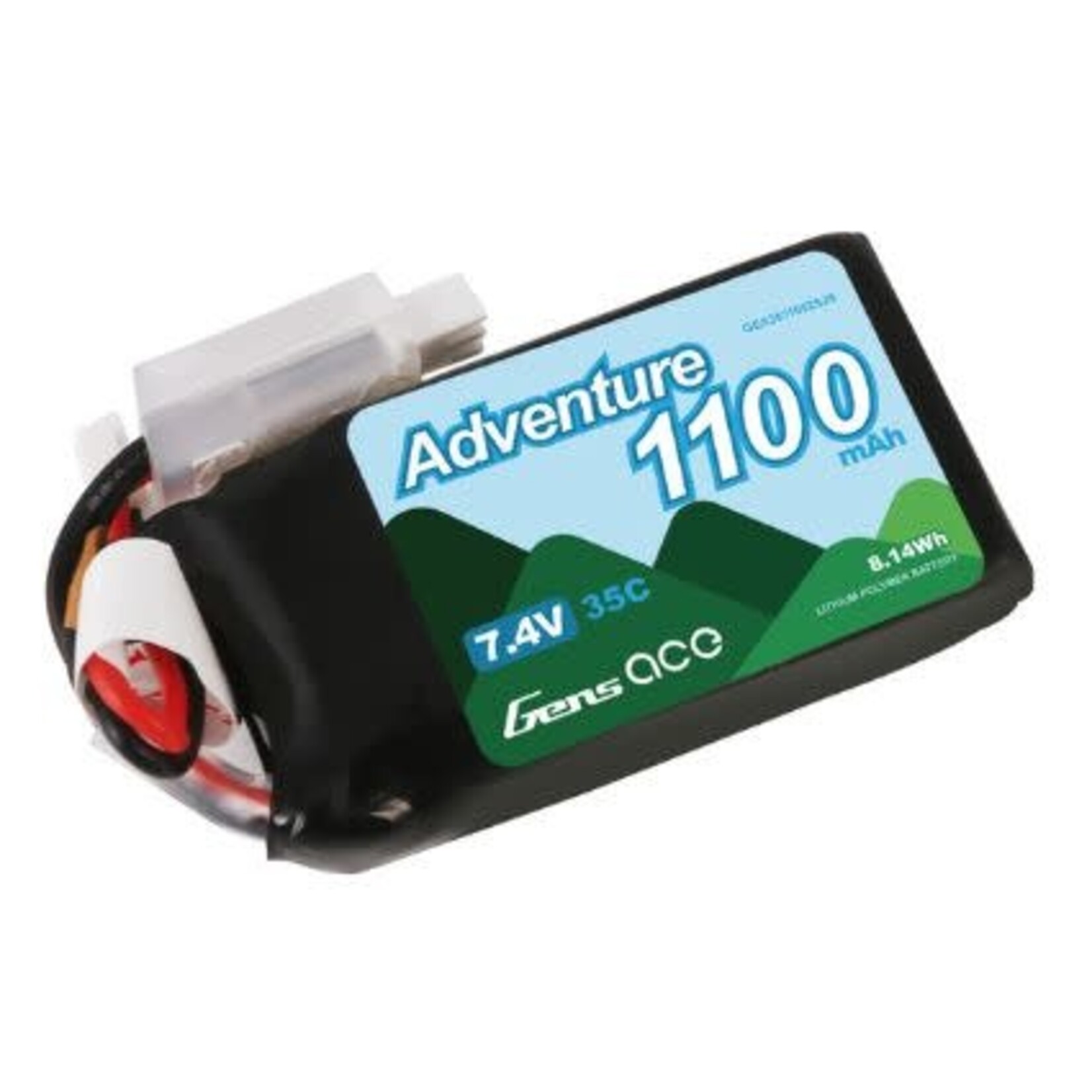 Gens Ace 7.4V 1100mAh 2S 35C Adventure Series LiPo with JST-PHR