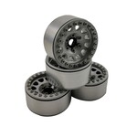 Hobby Details 1.9 Aluminum Beadlock Wheels - M105 Silver (4) (Silver ring)
