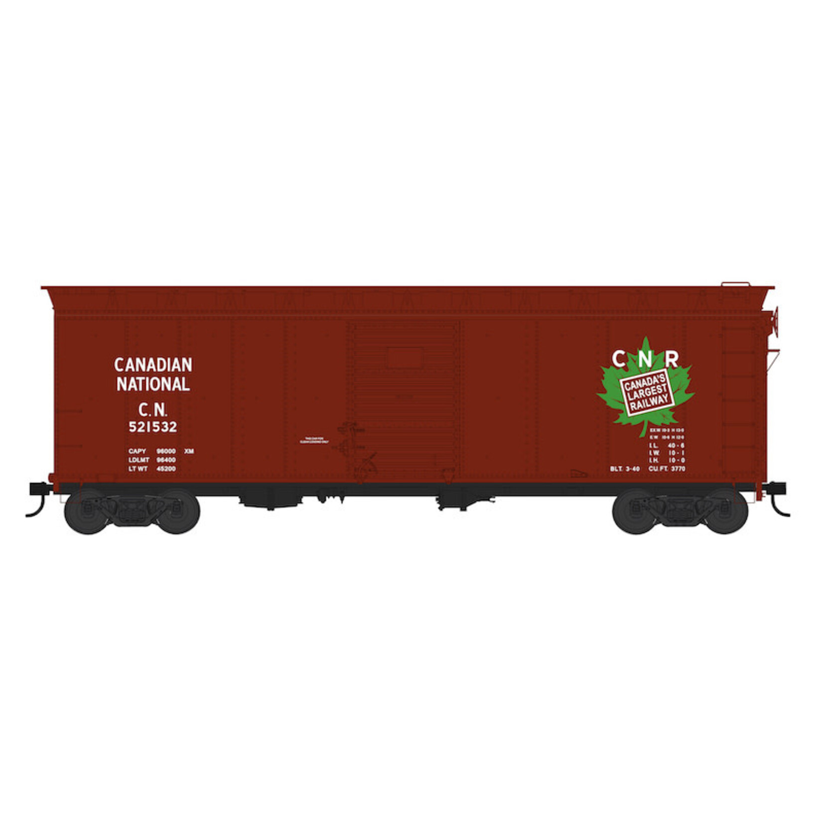 Bowser Trains HO 40' Boxcar CNR Canadas Largest #521532