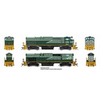 Rapido Trains HO M420 + M420B (DC/DCC/Sound): BCR - Green Lightning Stripe Scheme: #646 + #682