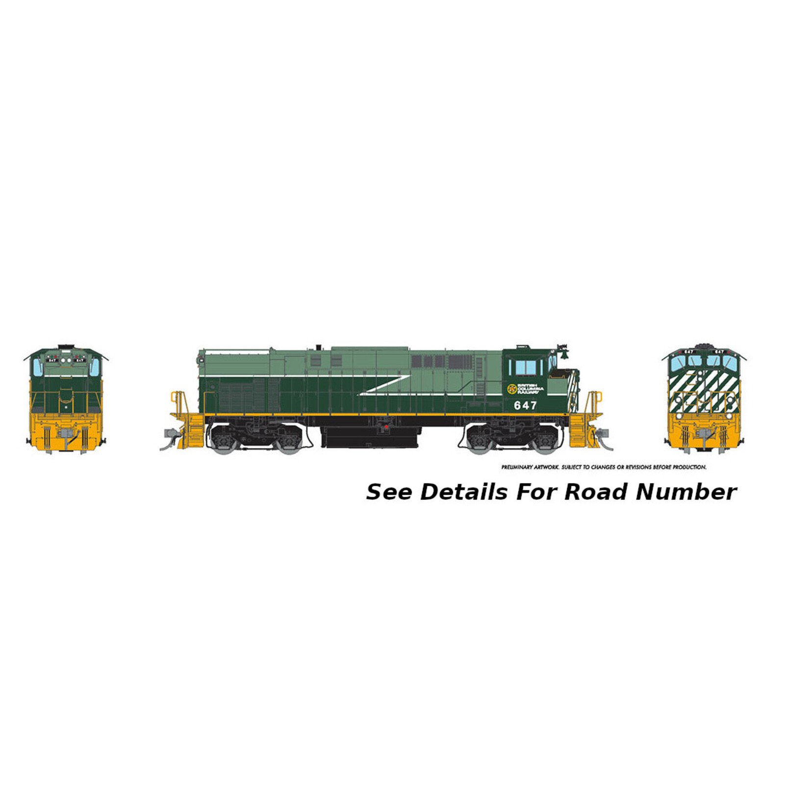 Rapido Trains HO M420 (DC/DCC/Sound): BCR - Green Lightning Stripe Scheme: #643