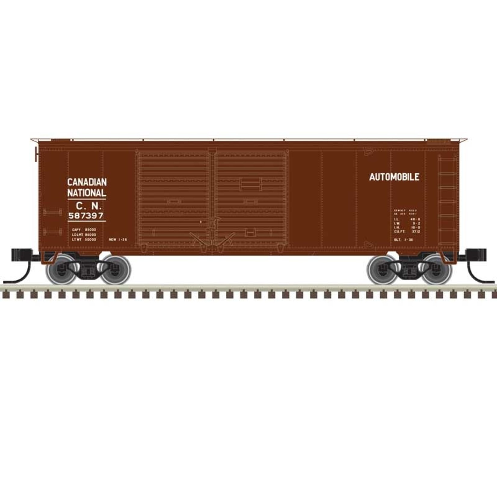 Atlas N 40' Double-Door Boxcar CN #587384