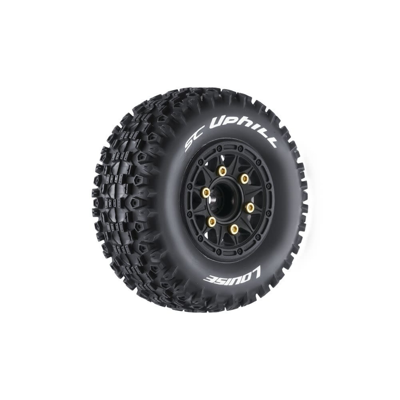 Louise SC-UPHILL 1/10 Short Course Tires on Black Wheels Louise SC-UPHILL 1/10 Short Course Tires on Black Wheels