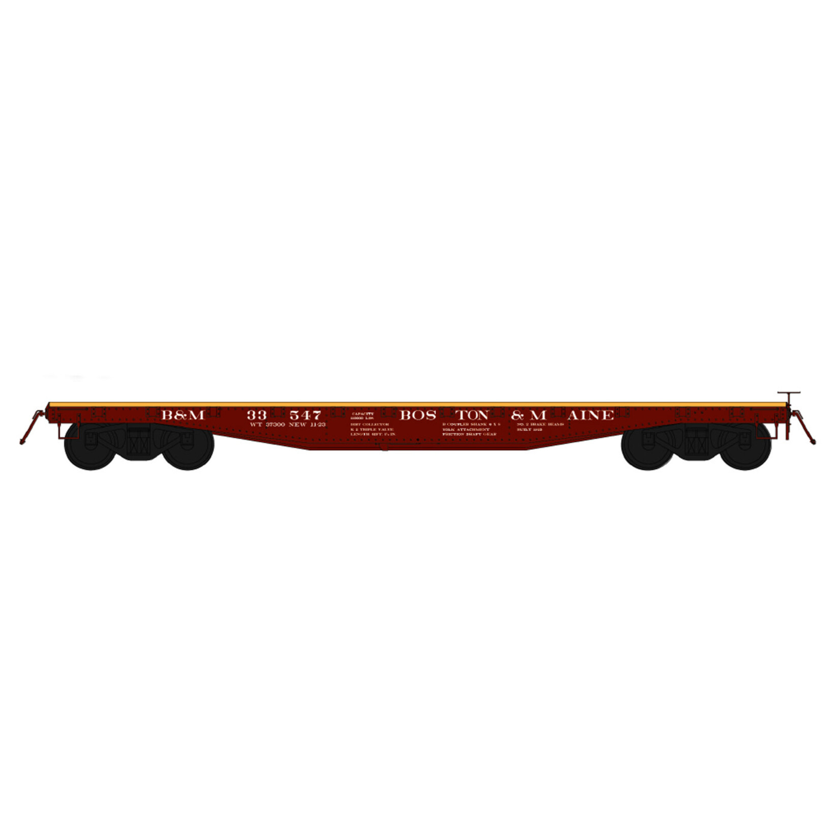 Intermountain HO 42' Fish Belly Flatcar - B&M