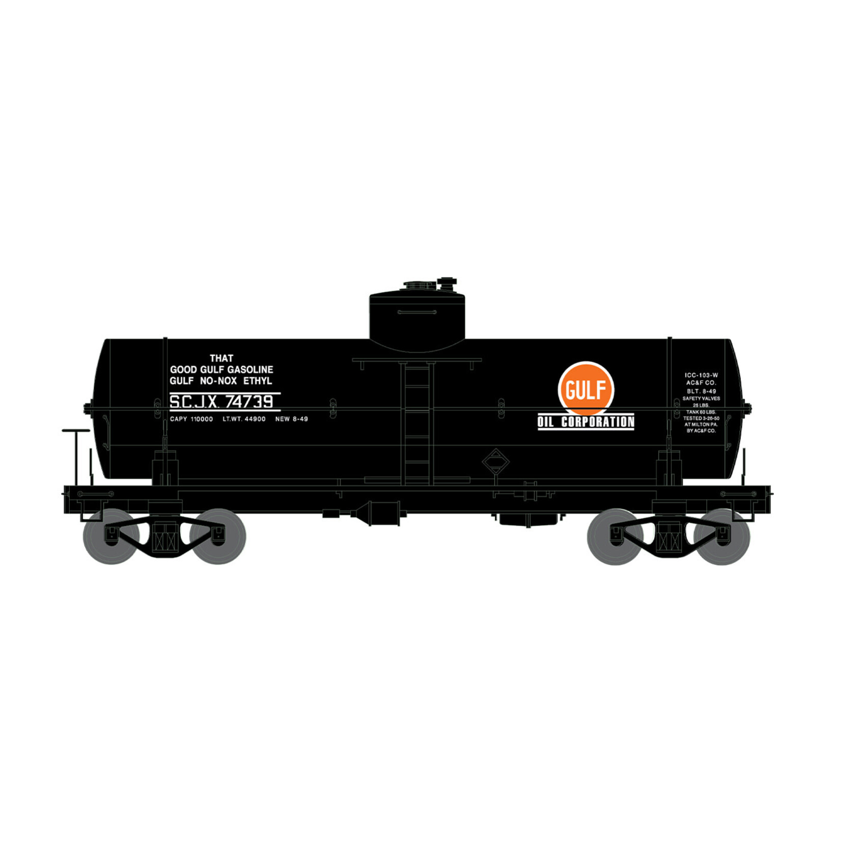 Intermountain HO 10K Gal Welded Tank Cars - Gulf Oil