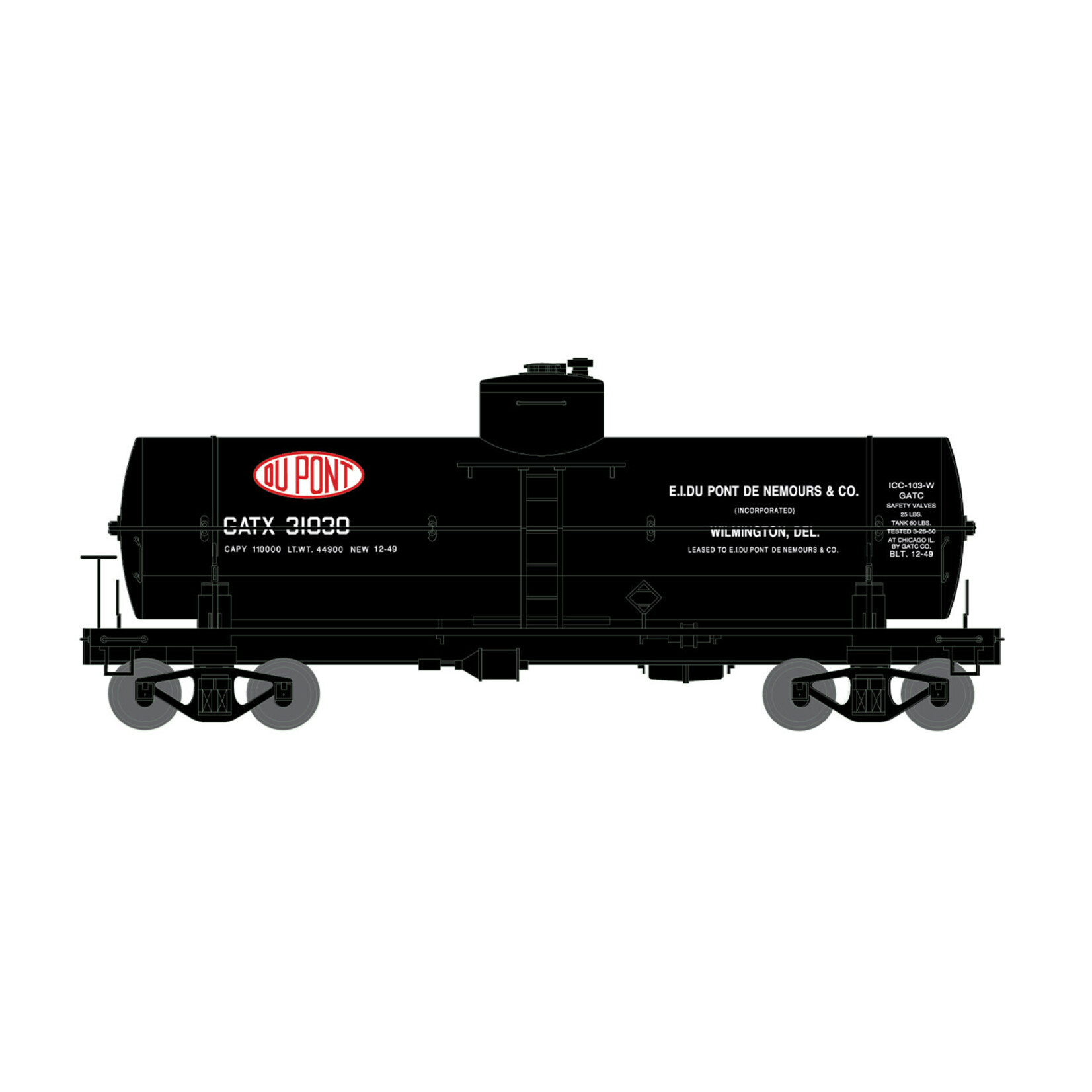 Intermountain HO 10K Gal Welded Tank Cars -  DuPont