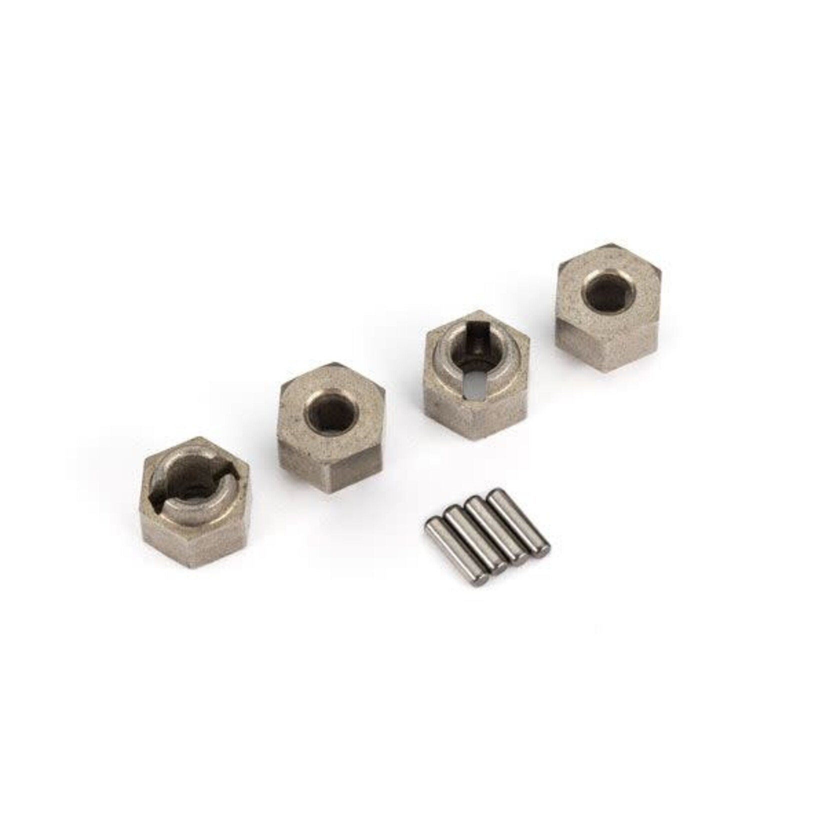 Traxxas Wheel hubs, 7mm hex (steel) (4)/ axle pins (4)