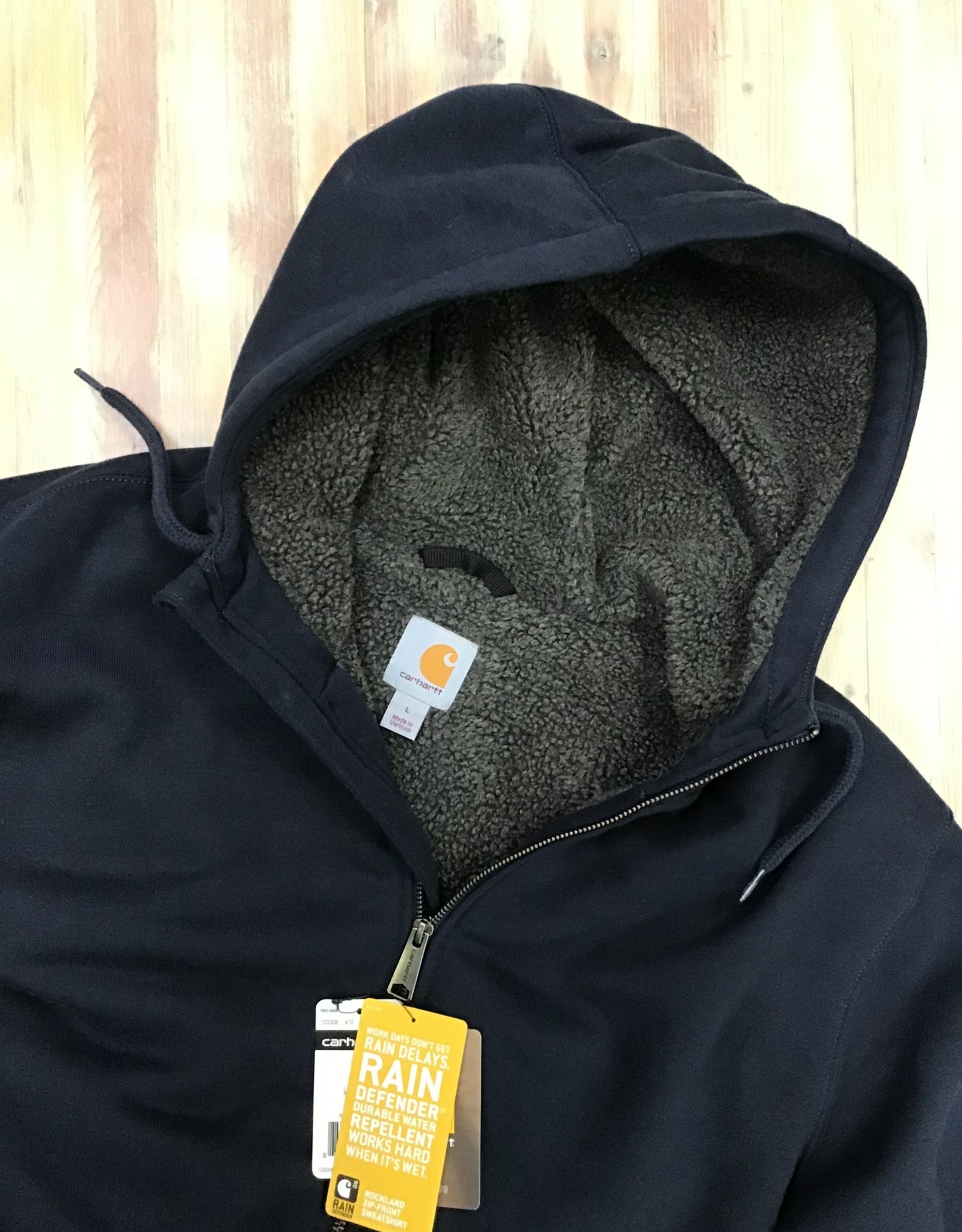 Carhartt 103308 Rain Defender Rockland Sherpa-Lined Full-Zip Hooded  Sweatshirt Men's - Shoes & M'Orr