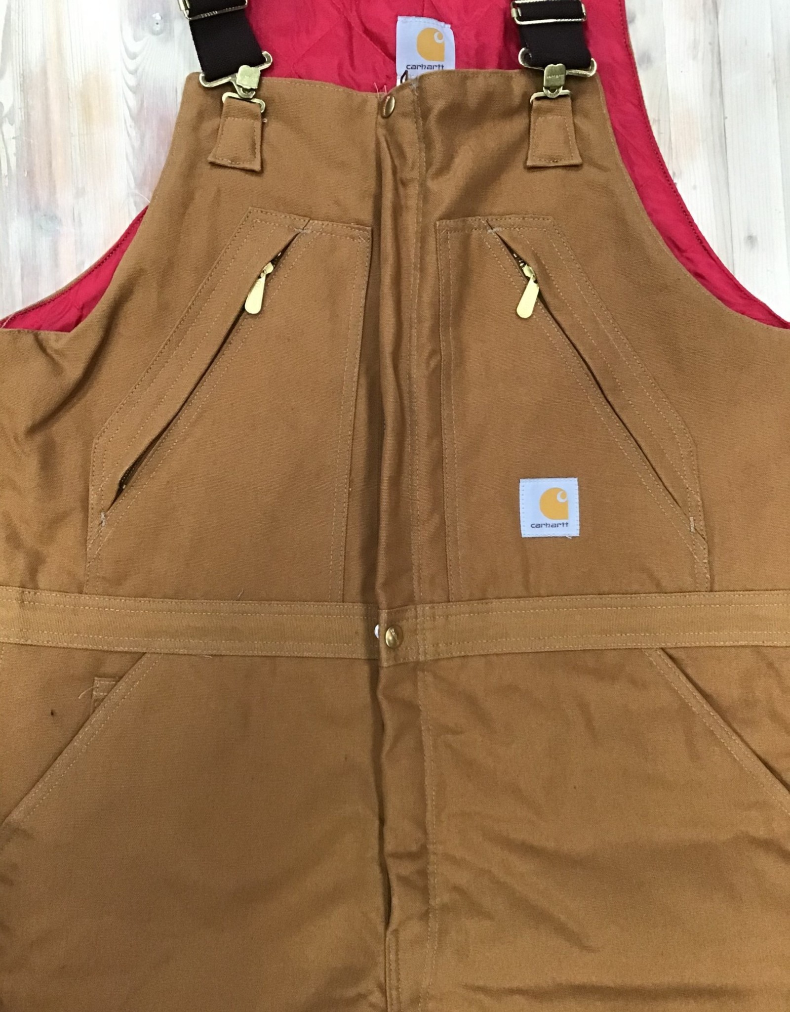 Carhartt Sandstone Quilt-Lined Brown Waist Overall Pants, #B194BRN