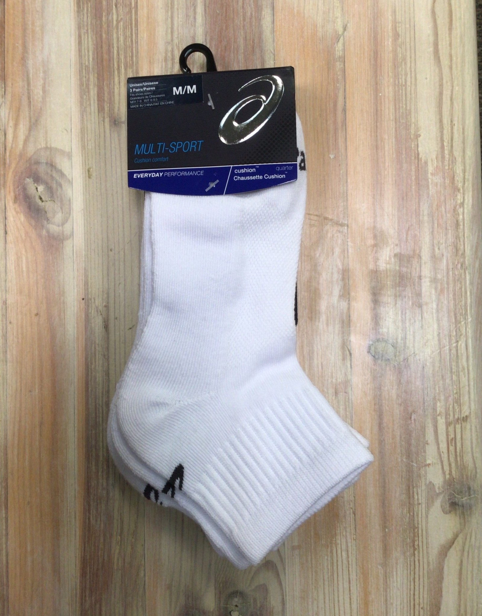 Asics Unisex Cushion Quarter Sock, 3 pack