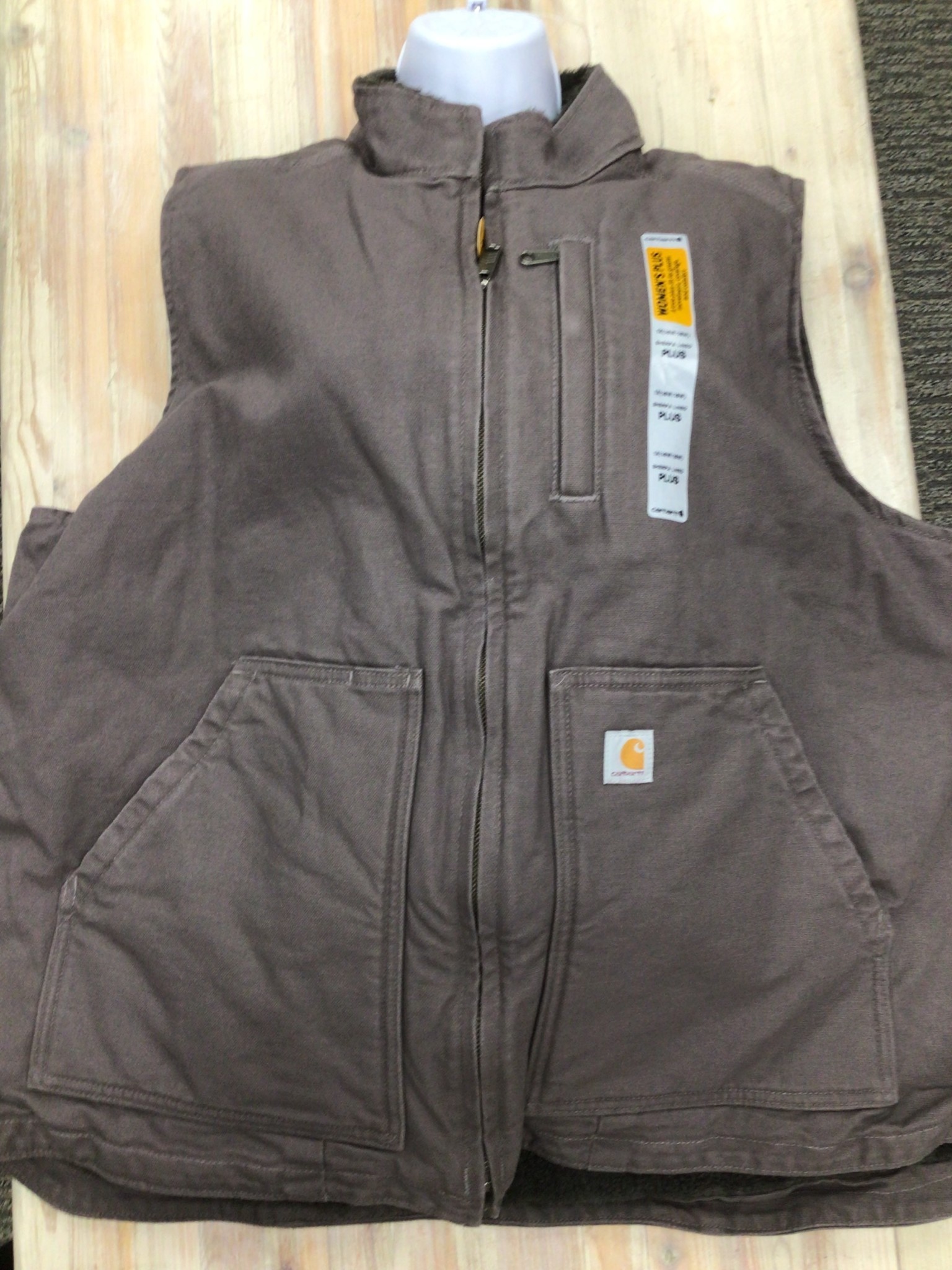 Carhartt 104224 Relaxed Fit Washed Duck Lined MckNck Vest Ladies ...