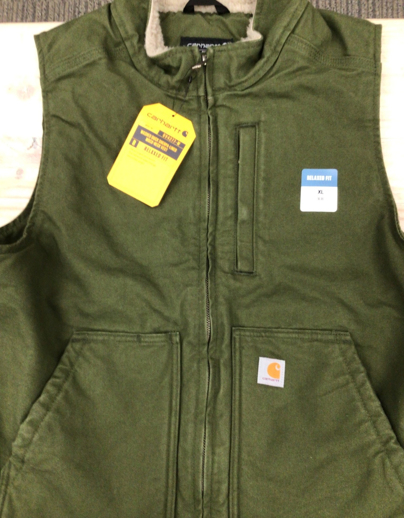 Carhartt Carhartt 104224 Relaxed Fit Washed Duck Lined Mock Neck Vest Ladies’