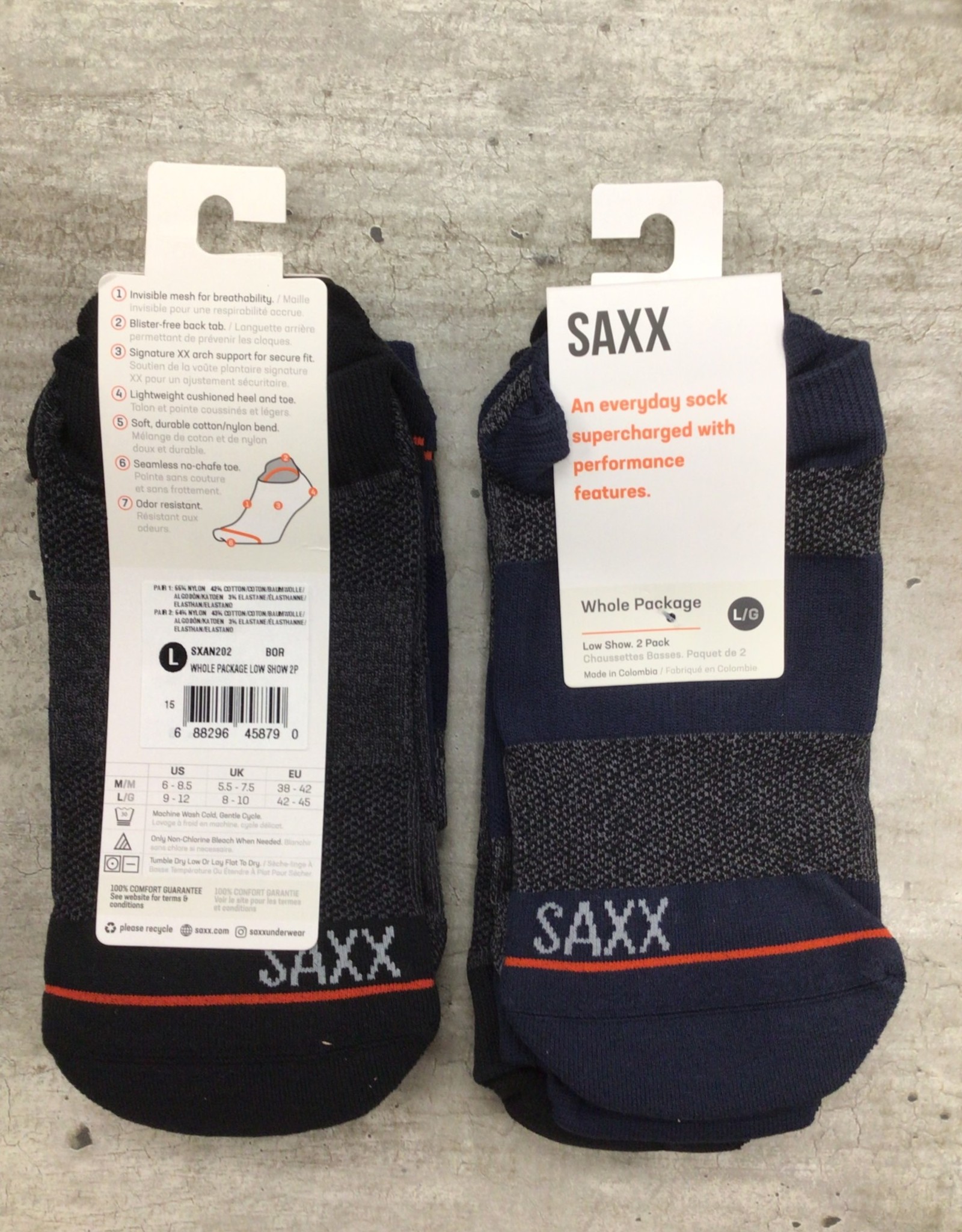 Saxx Saxx Whole Package Low Show Socks 2pk Unisex