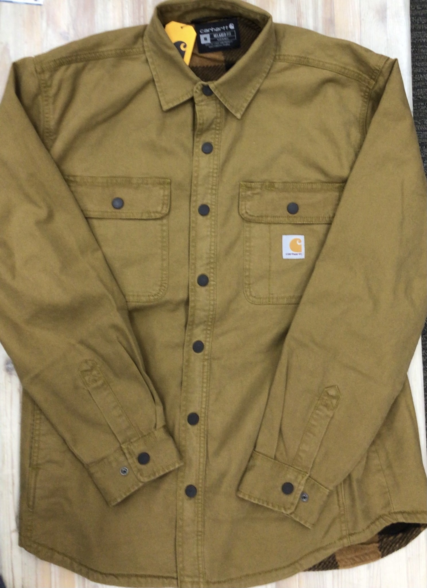 Carhartt 105419 Rugged Flex Relaxed Fit Canvas Fleece-Lined Shirt Jac ...