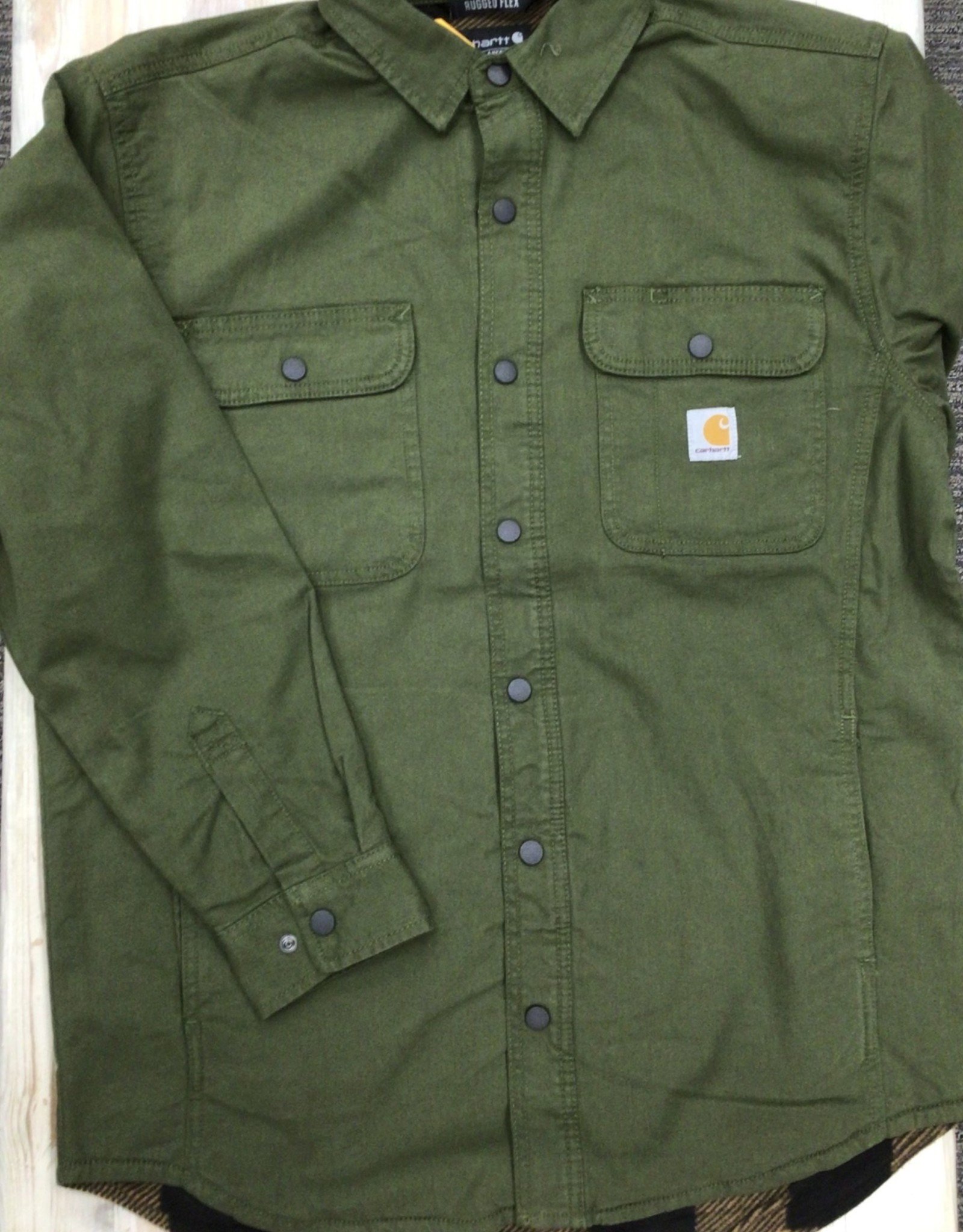 Carhartt Rugged Flex Canvas Fleece-Lined Work Shirt Jacket Men Size 2XL XXL