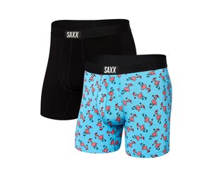SAXX Men's Ultra 2-Pack Boxer Brief Underwear - Fa-La-Mingo/Black