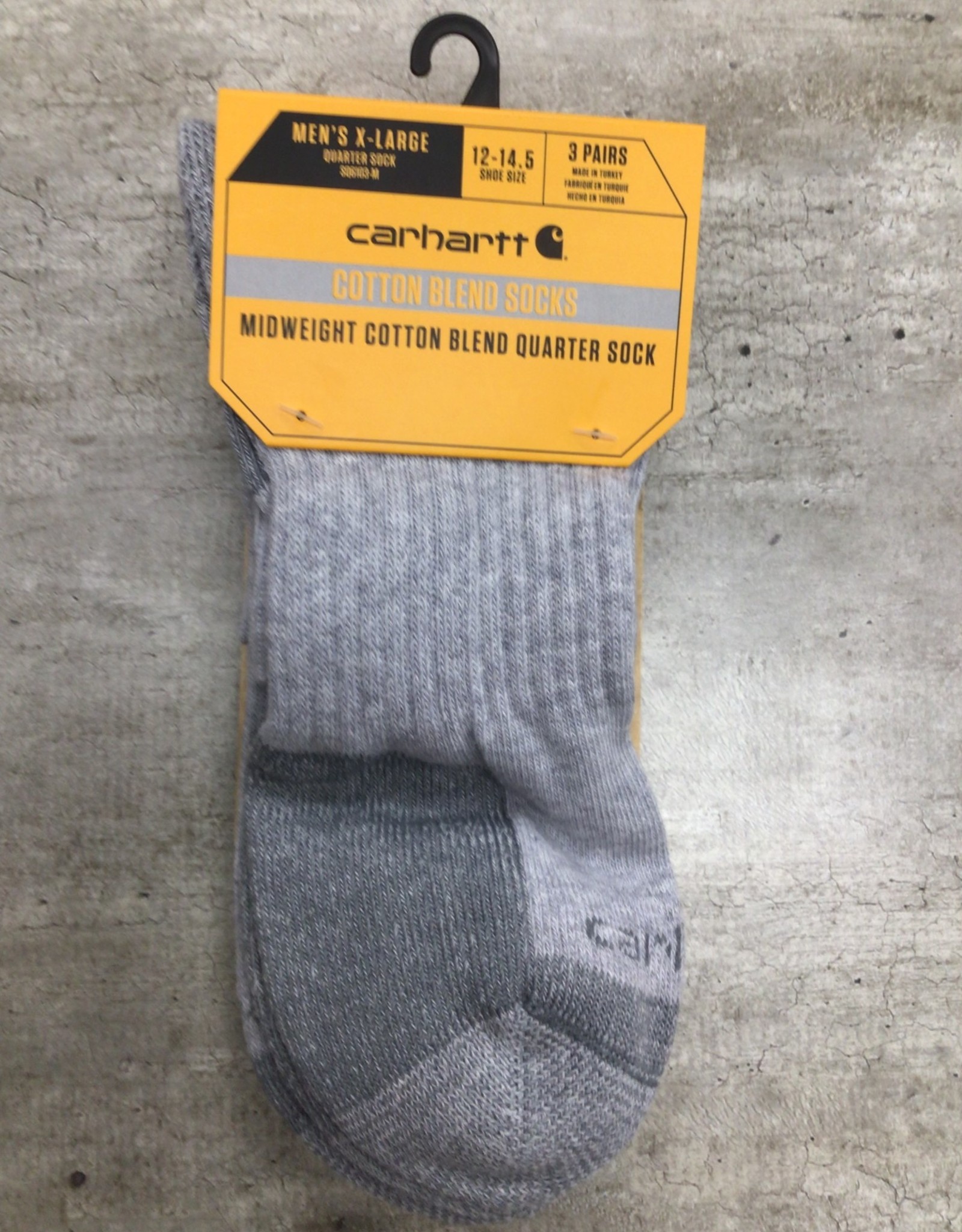 Carhartt Carhartt SQ6103M Midweight Cotton Blend Quarter Sock 3pk