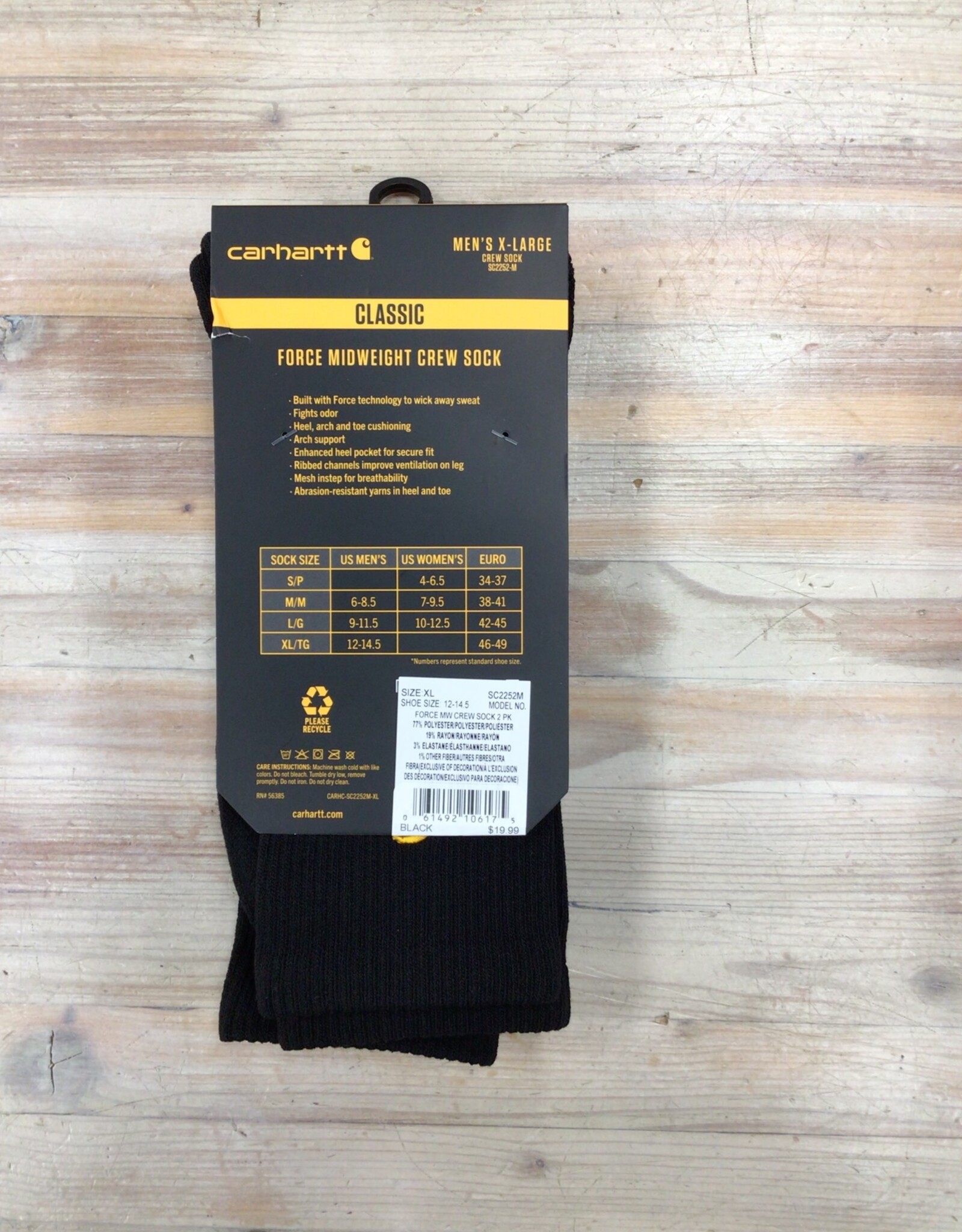 Carhartt Carhartt SC2252M Classic Force Midweight Crew Sock 2pk Men’s