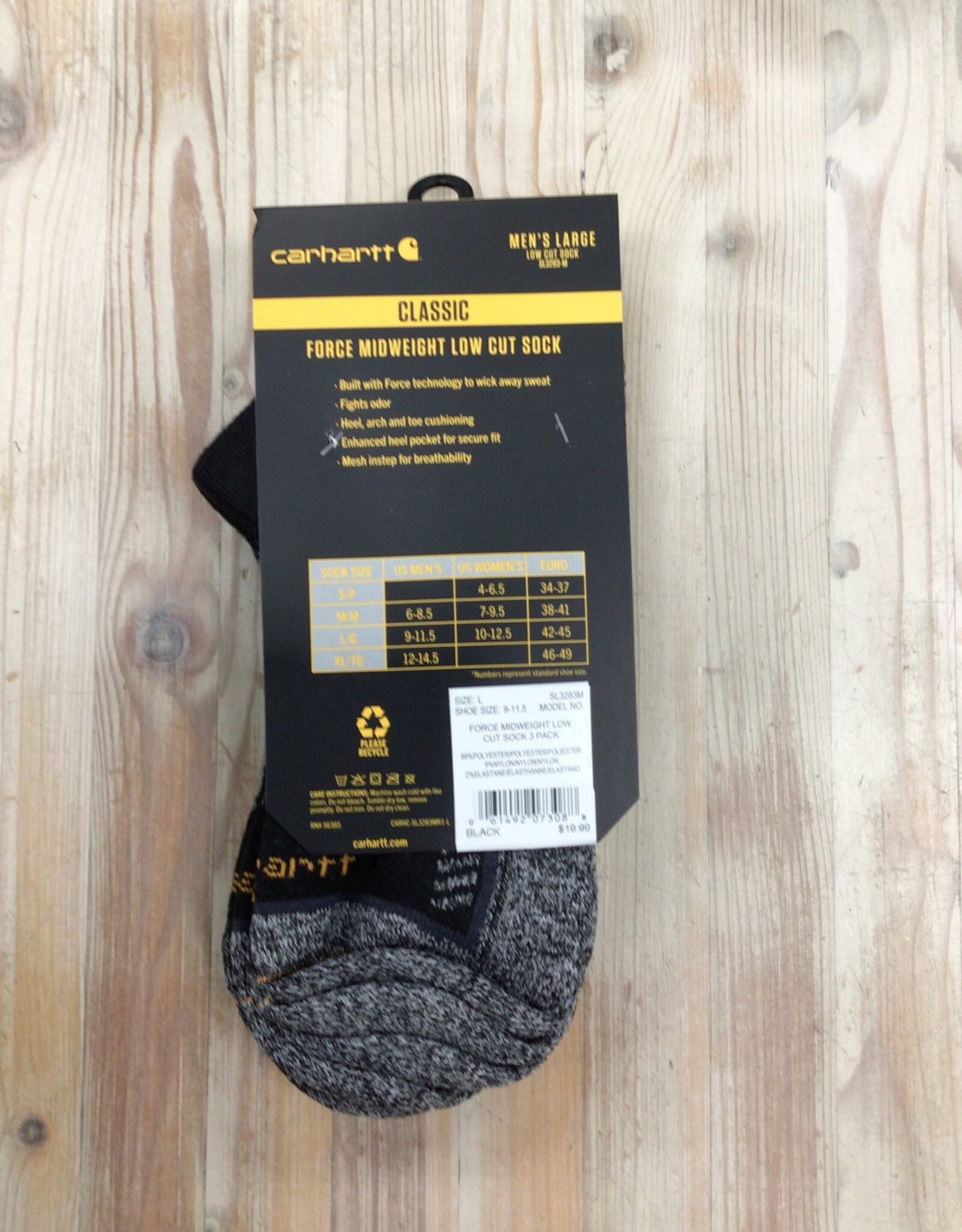 Carhartt Carhartt SL3283M Force Midweight Low Cut Sock 3pk Men’s