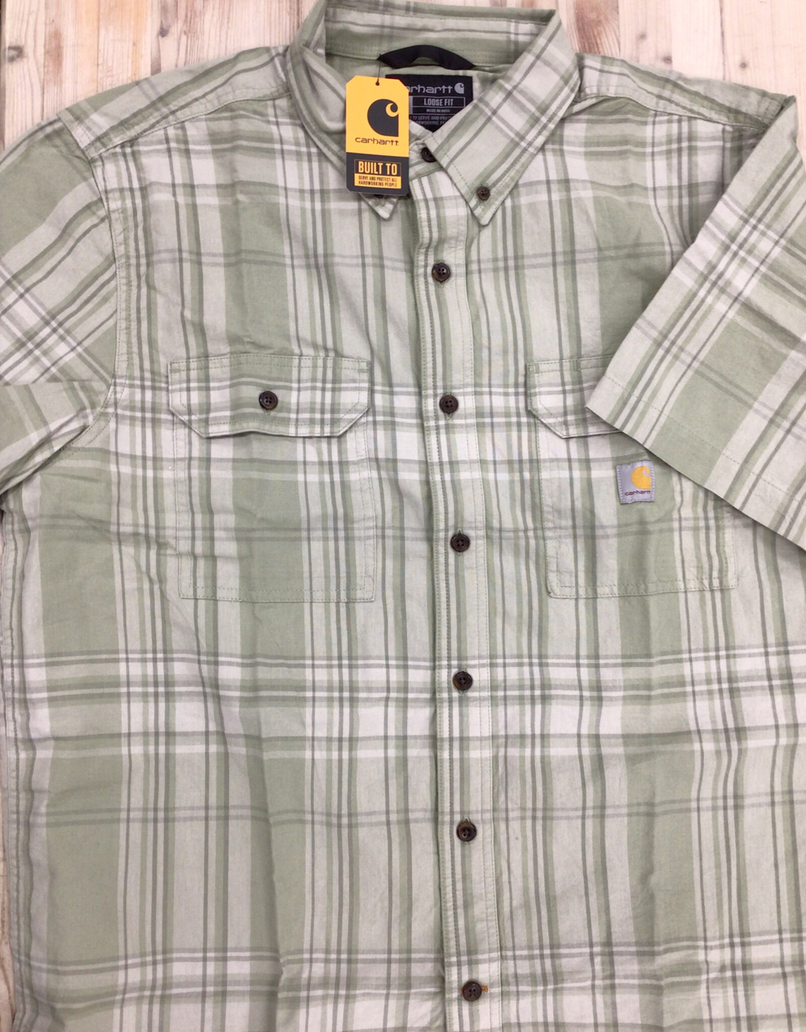 Carhartt Carhartt 106746 Loose Fit Midweight Short-Sleeve Plaid Shirt Men’s