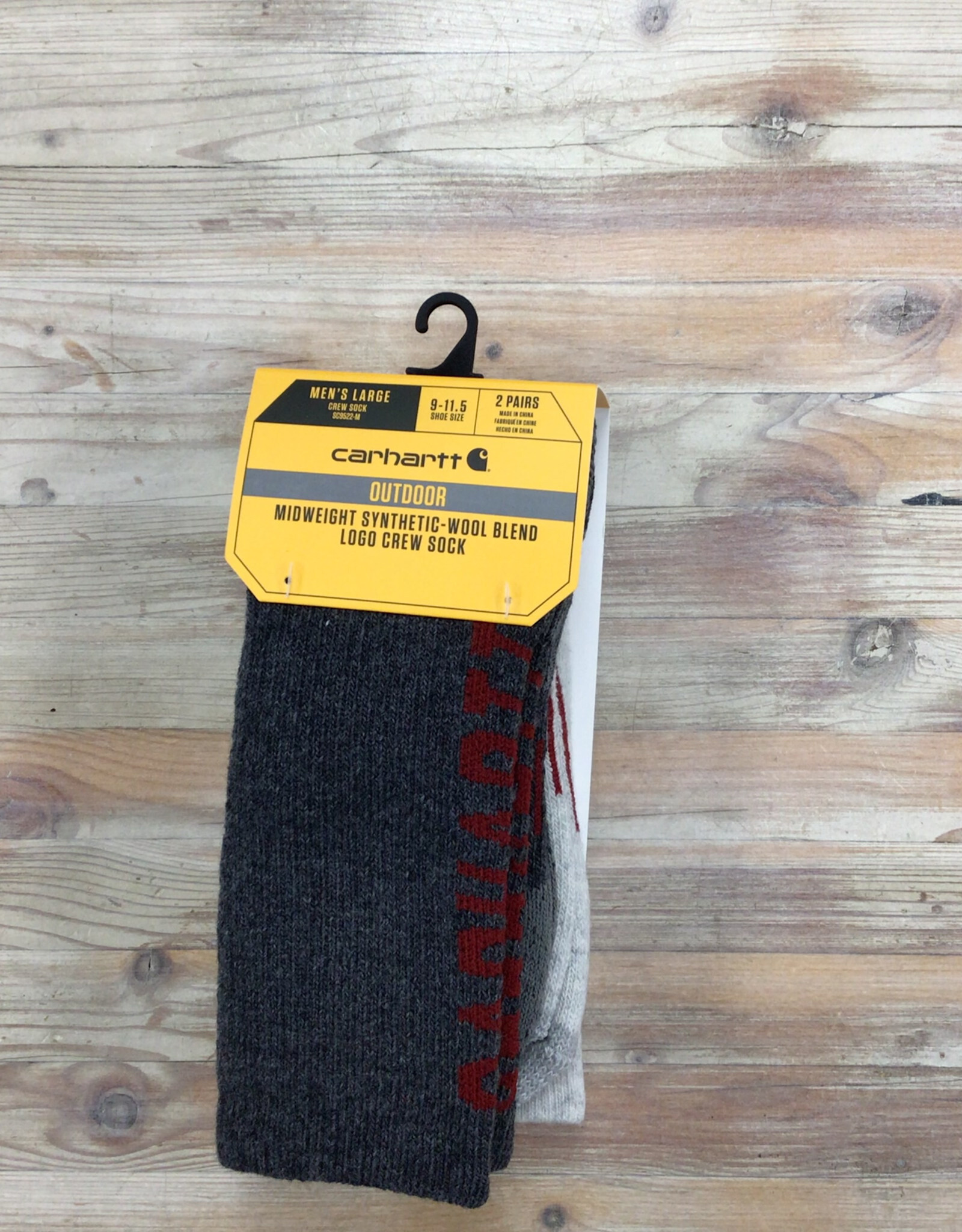 Carhartt Carhartt Midweight Synthetic Wool Blend Logo Crew Sock 2 Pack SC9522M