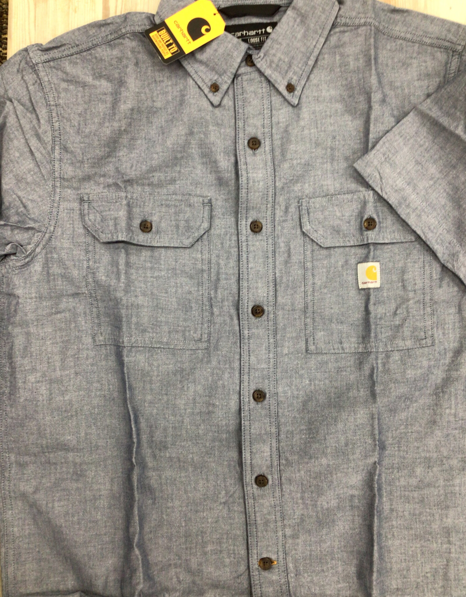 Carhartt Carhartt 104369 Loose Fit Midweight Chambray Short Sleeve Shirt Men’s