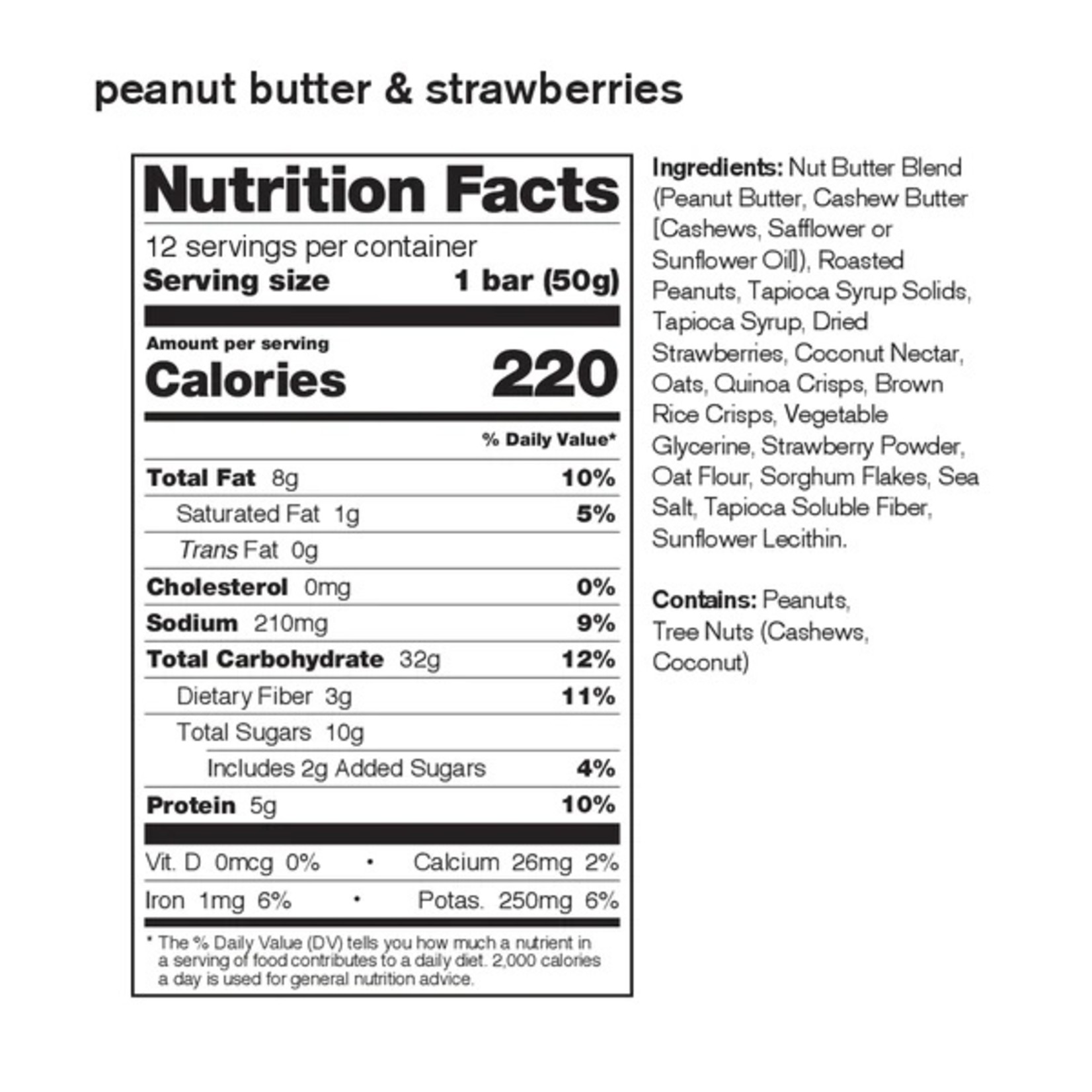 Skratch Labs ANYTIME ENERGY BAR PEANUT BUTTER STRAWBERRY