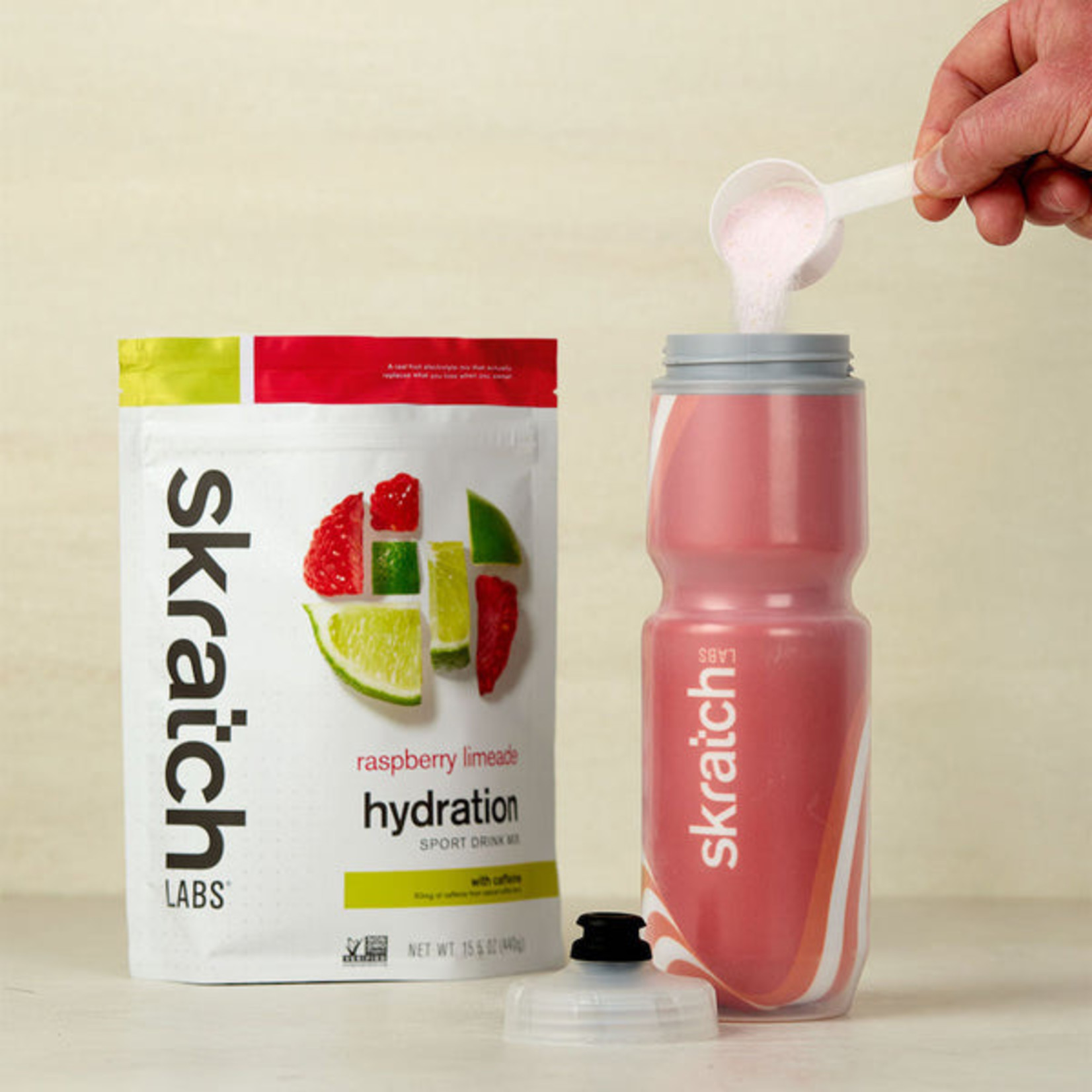 Skratch Labs Sport Drink Mix: Raspberry Limeade with Caffeine 440g