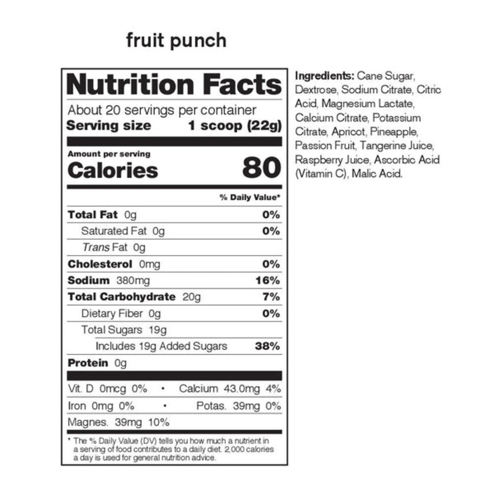 Skratch Labs Sport Hydration Drink Mix: Fruit Punch 440g