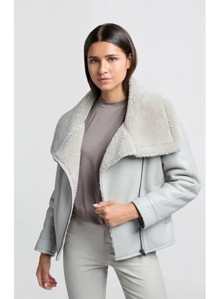 Yaya Manteau Simili cuir d’agneau 001038