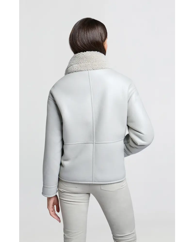 Yaya Manteau simili cuir d’agneau 001038